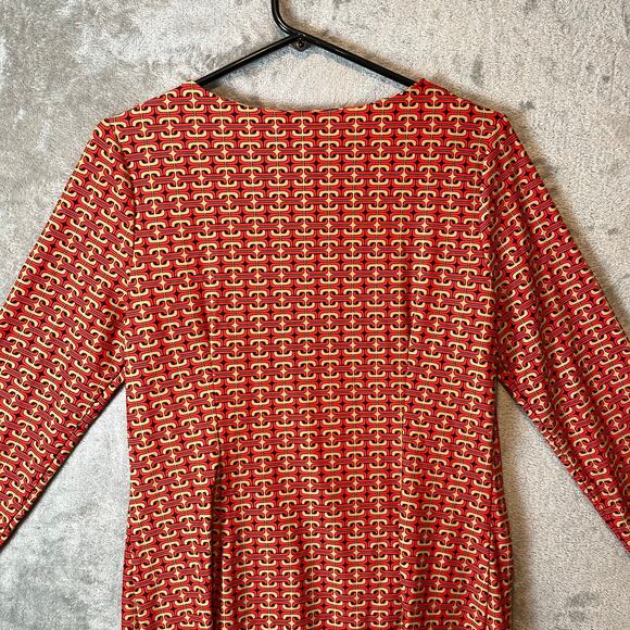 Jude Connally‎ Sabine Dress Chain Link Geo Size Medium Jude Cloth Red Brown - Picture 5 of 7